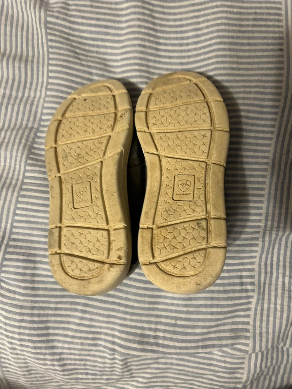 Ariat Kids Gray Canvas Moccasins with Cream Laces